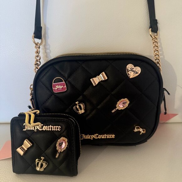 NWT JUICY COUTURE JUICY GIRL ONLY CAMERA CROSSBODY BAG & WALLET - Picture 1 of 10